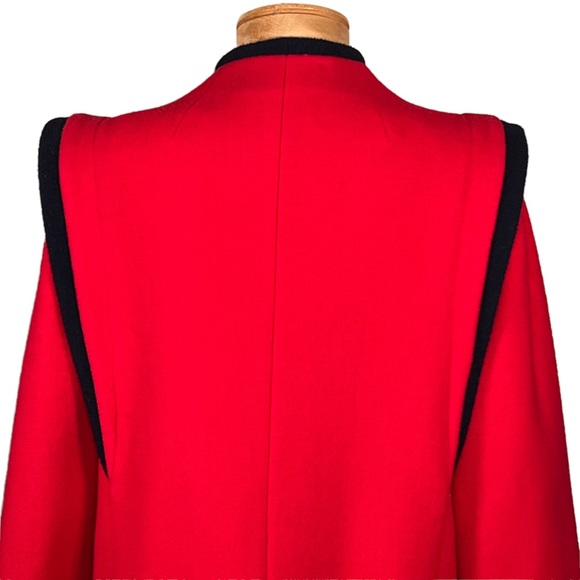 Royal Balkan Tailors Vintage Dead Stock Red & Black Wool Blazer Size 11 … - Picture 8 of 16